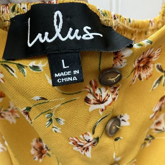 Lulus Trixiebelle Mustard Yellow Floral Print On Off Shoulder Dress - Picture 8 of 12